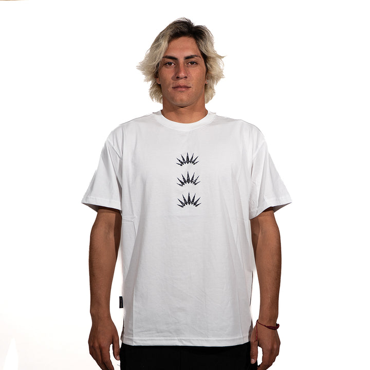 TEE ERIZOS 3 SPIKE POINTS WHITE