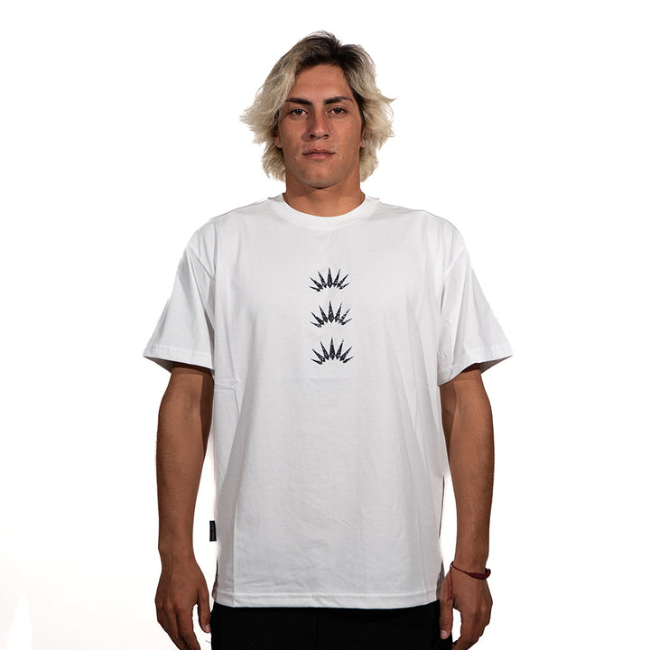TEE ERIZOS 3 SPIKE POINTS WHITE