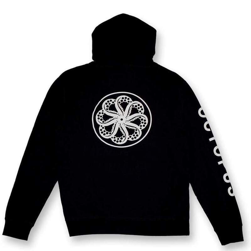 OCTOPUS HOOD MASSIVE LOGO BLACK