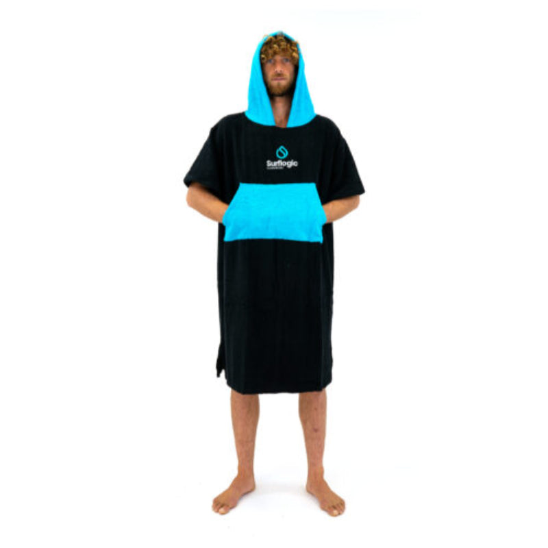 SURFLOGIC PONCHO ADULTO BLACK CYAN